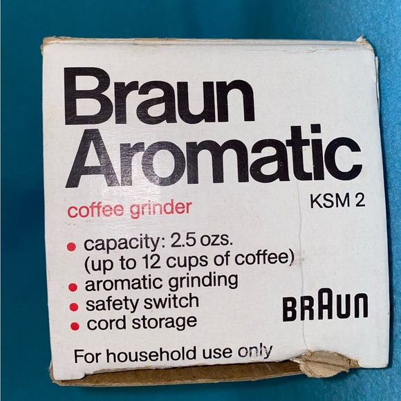 BRAUN Aromatic Coffee Grinder for coffee beans model #KSM 2 vintage tested white - Picture 5 of 11